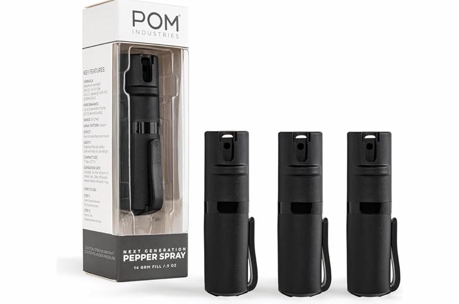 POM Pepper Spray Pocket Clip, Quick Flip Top Safety, Maximum Strength OC Formula with UV Marking Dye, Safe Compact and Tactical Design for Everyday Carry, 25 Bursts, 10 ft Range, 0.5 fl oz product image