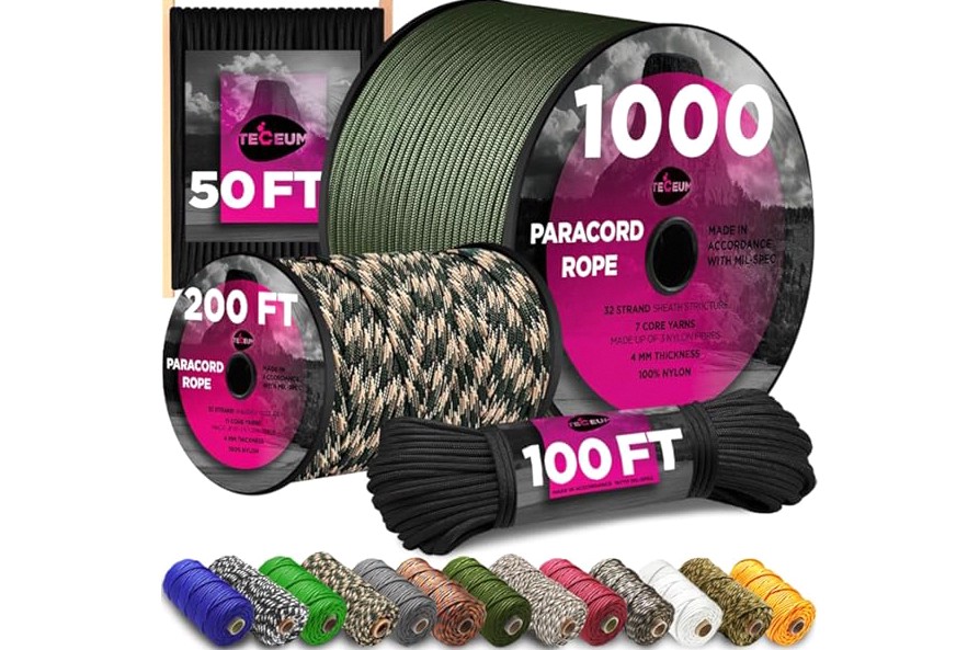 TECEUM Micro Paracord – 1.18 mm X 125 ft – Micro Utility Cord – Thin Braided Paracord Rope – Best for Crafting, DIY Projects, Fishing, Camping – Wind Chime Replacement – Survival Strong String product image