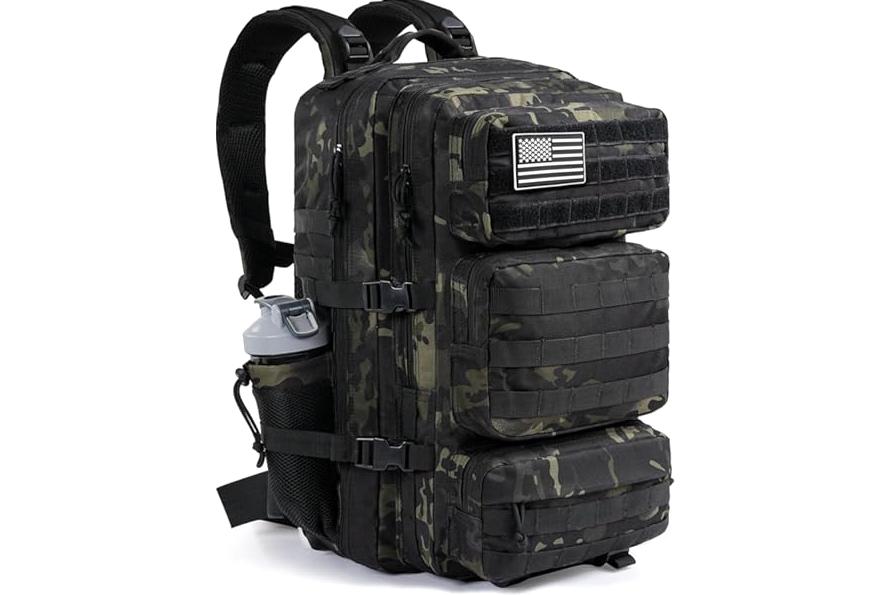 kookoomia Military Tactical Backpack 50L Large Day Backpack for Men Molle Army 3 Days Assault Pack Bug Out Bag Water Resistant and Heavy Duty Hiking Treeking Rucksack - Black Camo product image