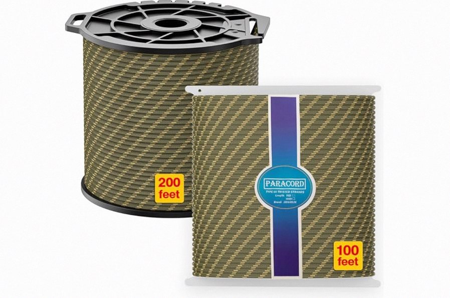 Parachute Cord 850 lb 200 ft 12 Strands 550 Paracord Spool-Wound with Quick Cut Groove, Nylon Rope Tent Rope Mil-Spec product image